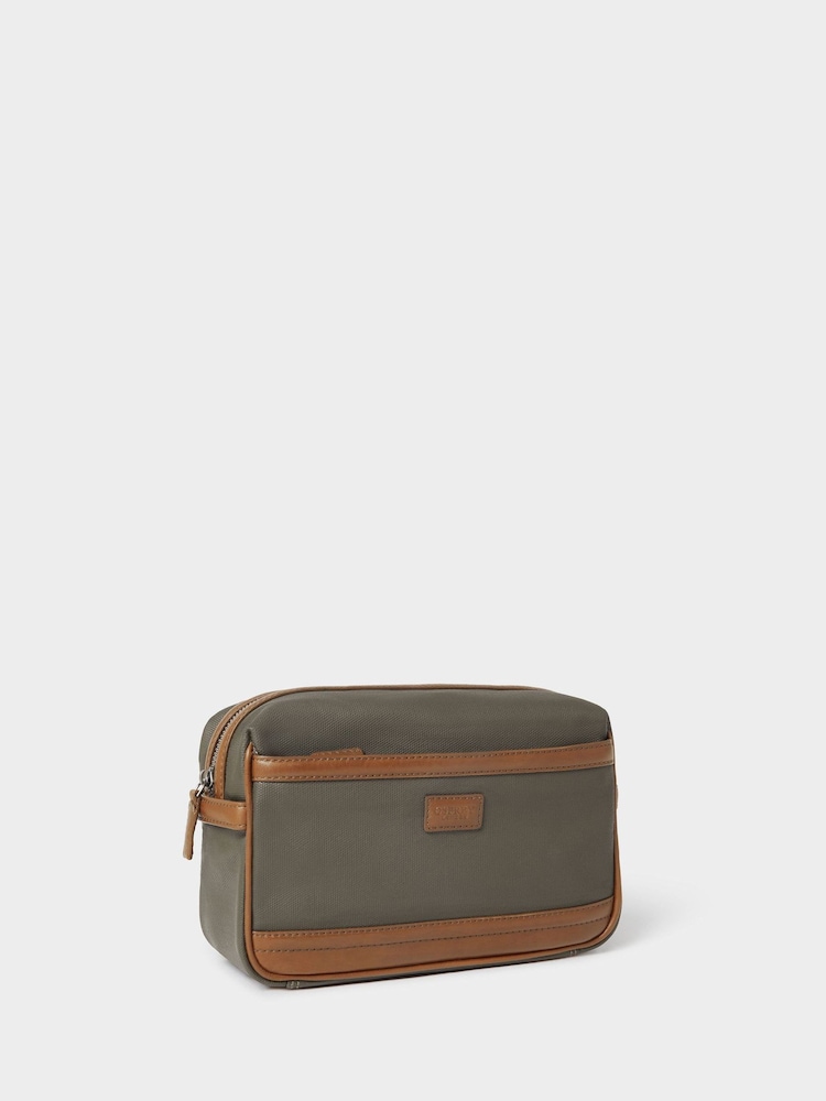 Osprey London Green The Frontline Waxed Canvas & Leather Washbag - Image 2 of 4 Osprey London Green The Frontline Waxed Canvas & Leather Washbag - Image 2 of 4