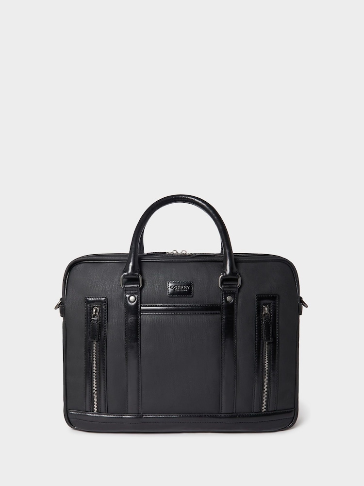 Osprey London The Frontline Waxed Canvas & Leather Laptop Black Bag - Image 6 of 6 Osprey London The Frontline Waxed Canvas & Leather Laptop Black Bag - Image 6 of 6