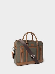Osprey London Green The Frontline Waxed Canvas & Leather Laptop Bag - Image 2 of 6