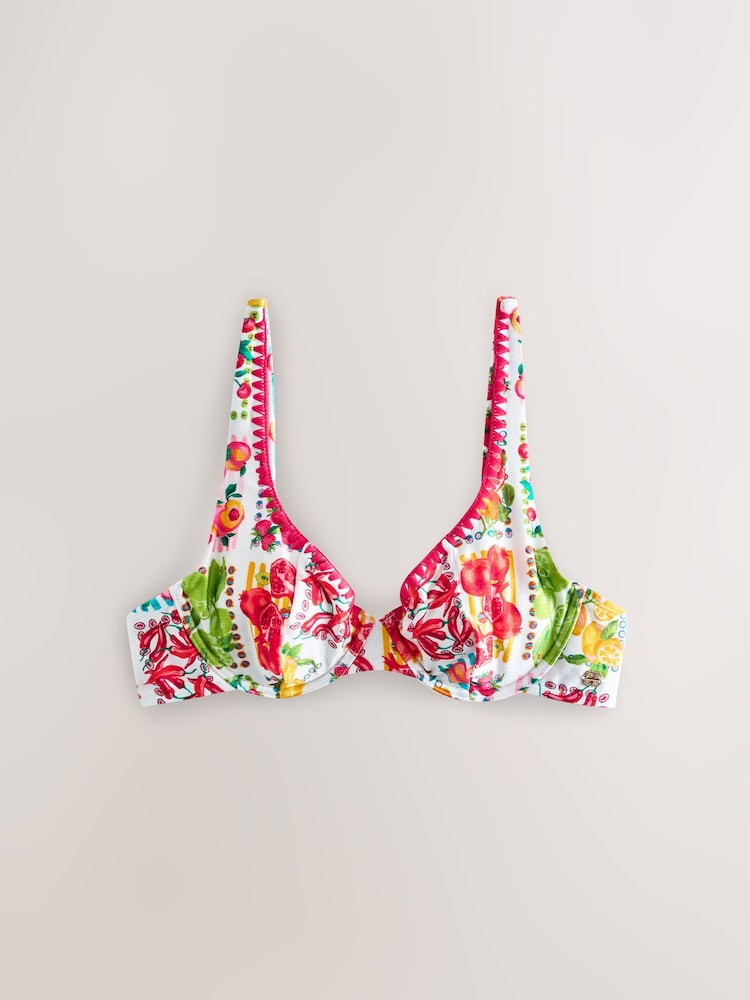 Never Fully Dressed Fruit Non Padded Underwired Bikini Top - Image 1 of 4 Never Fully Dressed Fruit Non Padded Underwired Bikini Top - Image 1 of 4