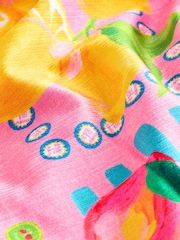 Never Fully Dressed Pink Fruit Tummy Control Strappy Bandeau Swimsuit with Ruched Side Detailing - Image 9 of 9