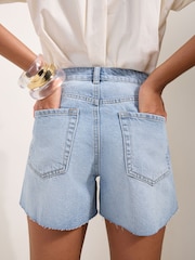 Friends Like These Mid Wash A Line Denim Shorts - Image 2 of 4