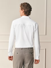 White Poplin Regular Fit Cotton Long Sleeve Archive Collection Shirt - Image 3 of 9