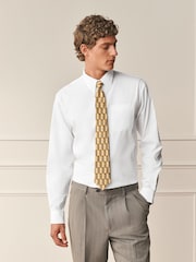 White Poplin Regular Fit Cotton Long Sleeve Archive Collection Shirt - Image 4 of 9