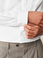 White Poplin Regular Fit Cotton Long Sleeve Archive Collection Shirt - Image 6 of 9