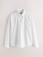 White Poplin Regular Fit Cotton Long Sleeve Archive Collection Shirt - Image 7 of 9