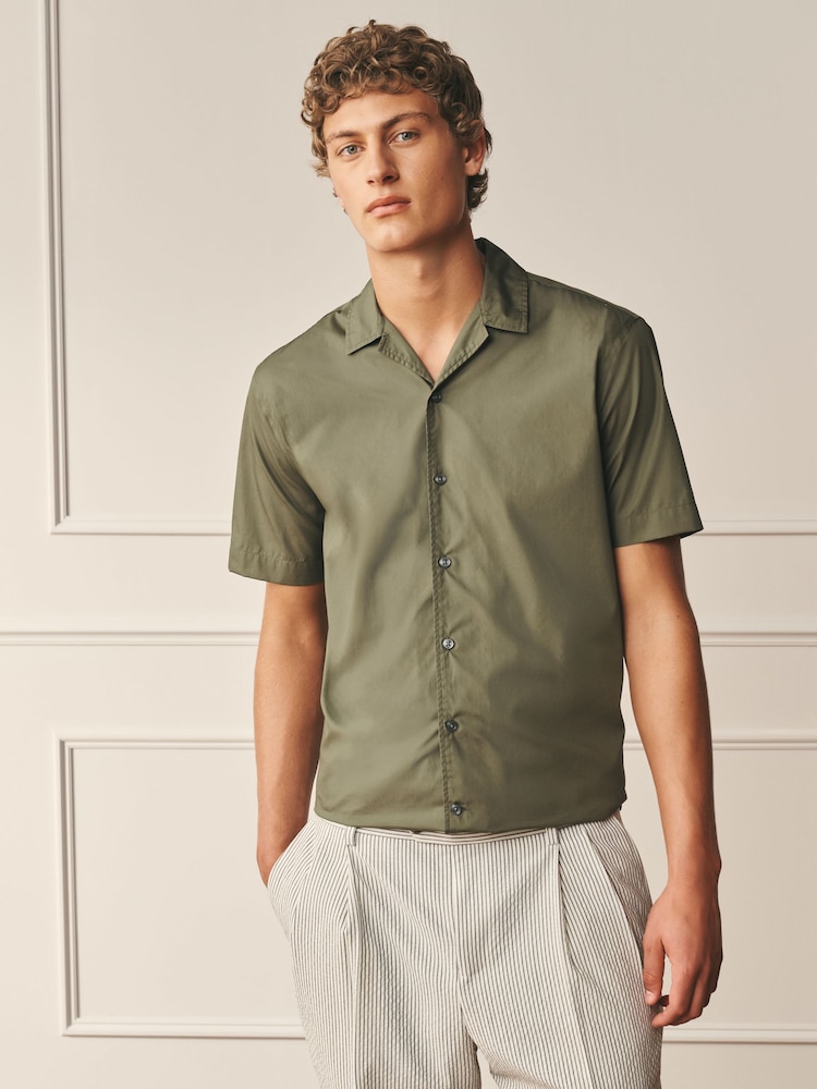 Green Regular Fit Cotton Long Sleeve Archive Collection Shirt - Image 1 of 8