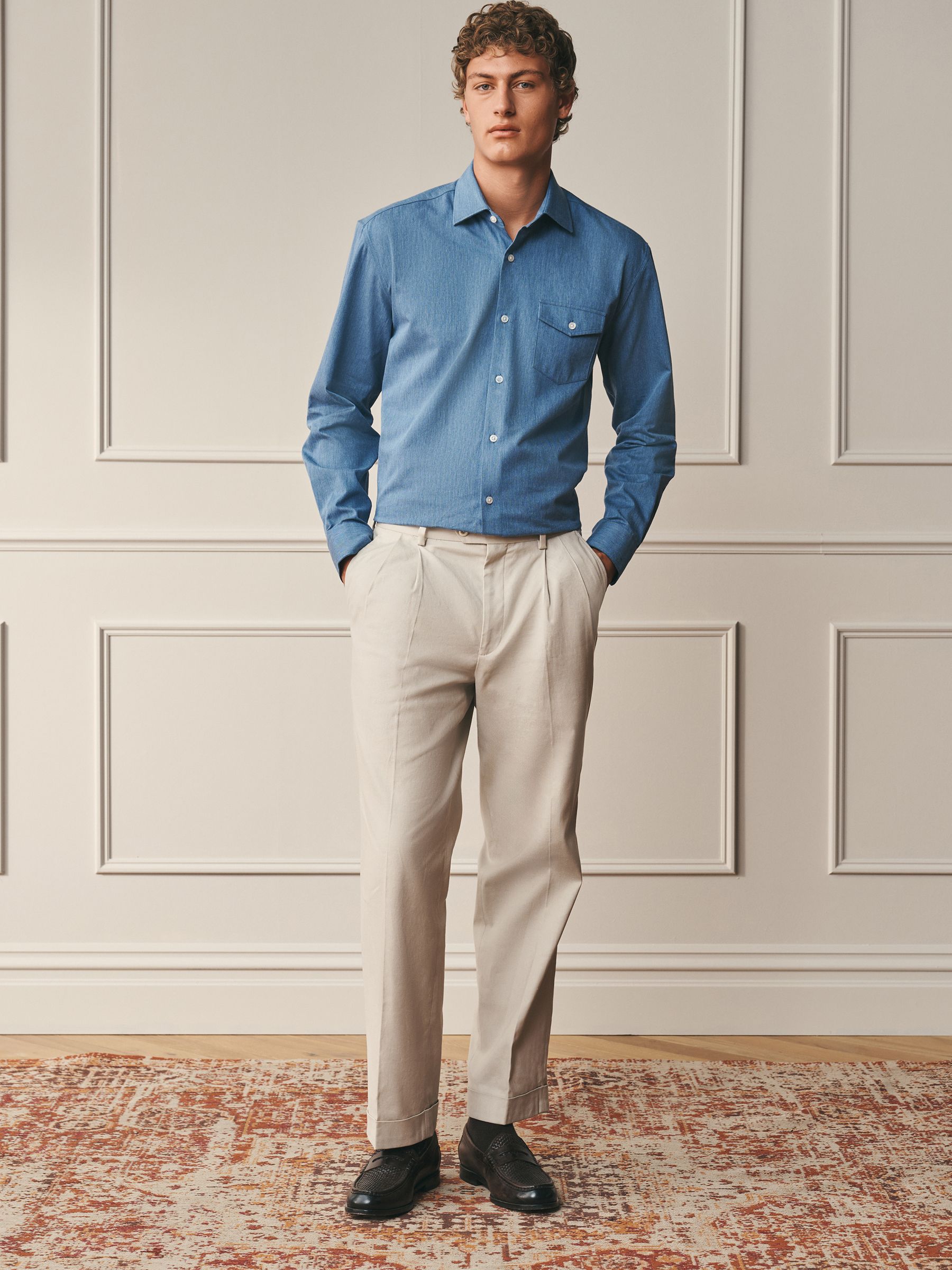 Buy Denim Blue Regular Fit Cotton Long Sleeve Archive Collection