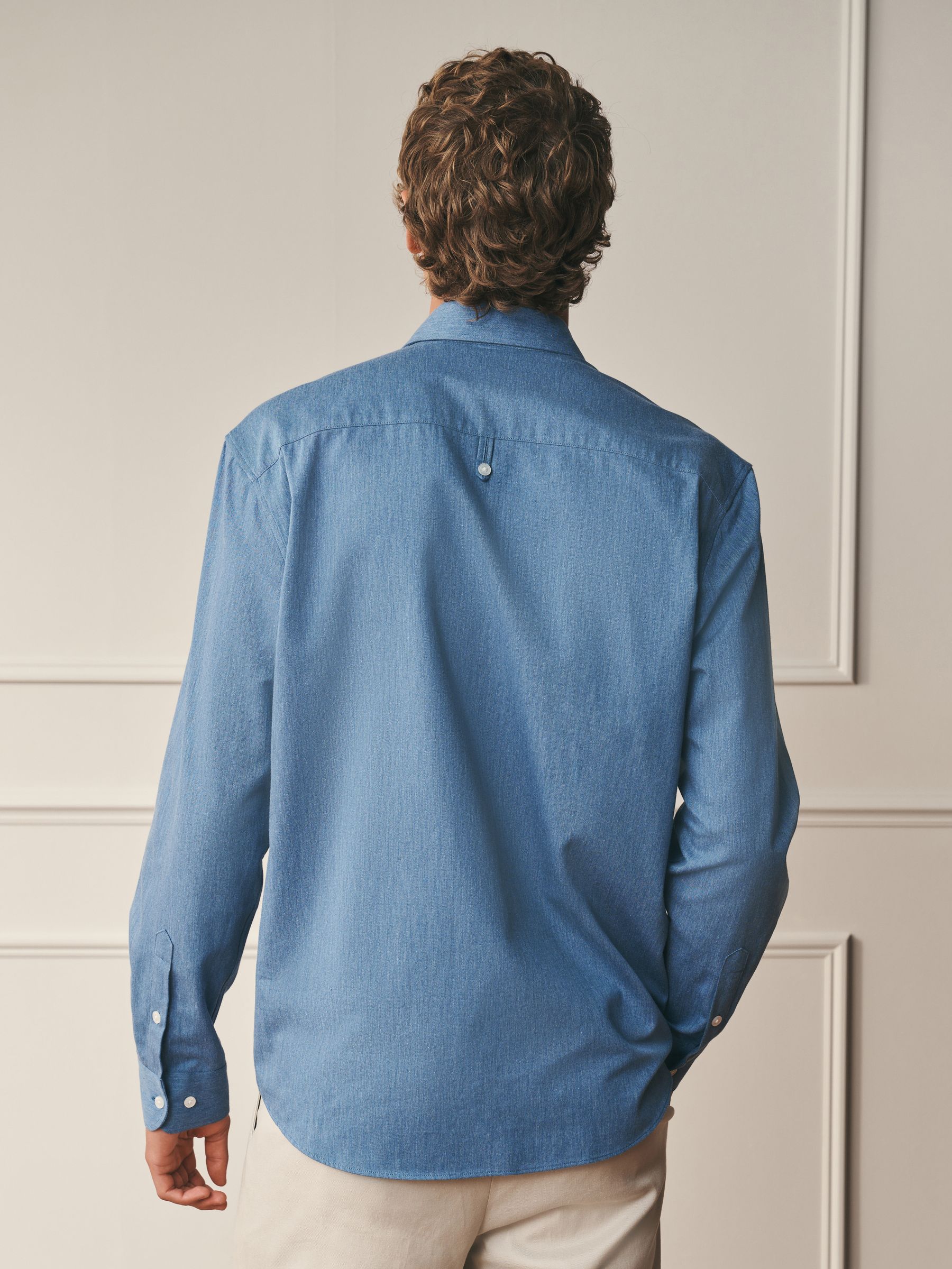 Buy Denim Blue Regular Fit Cotton Long Sleeve Archive Collection