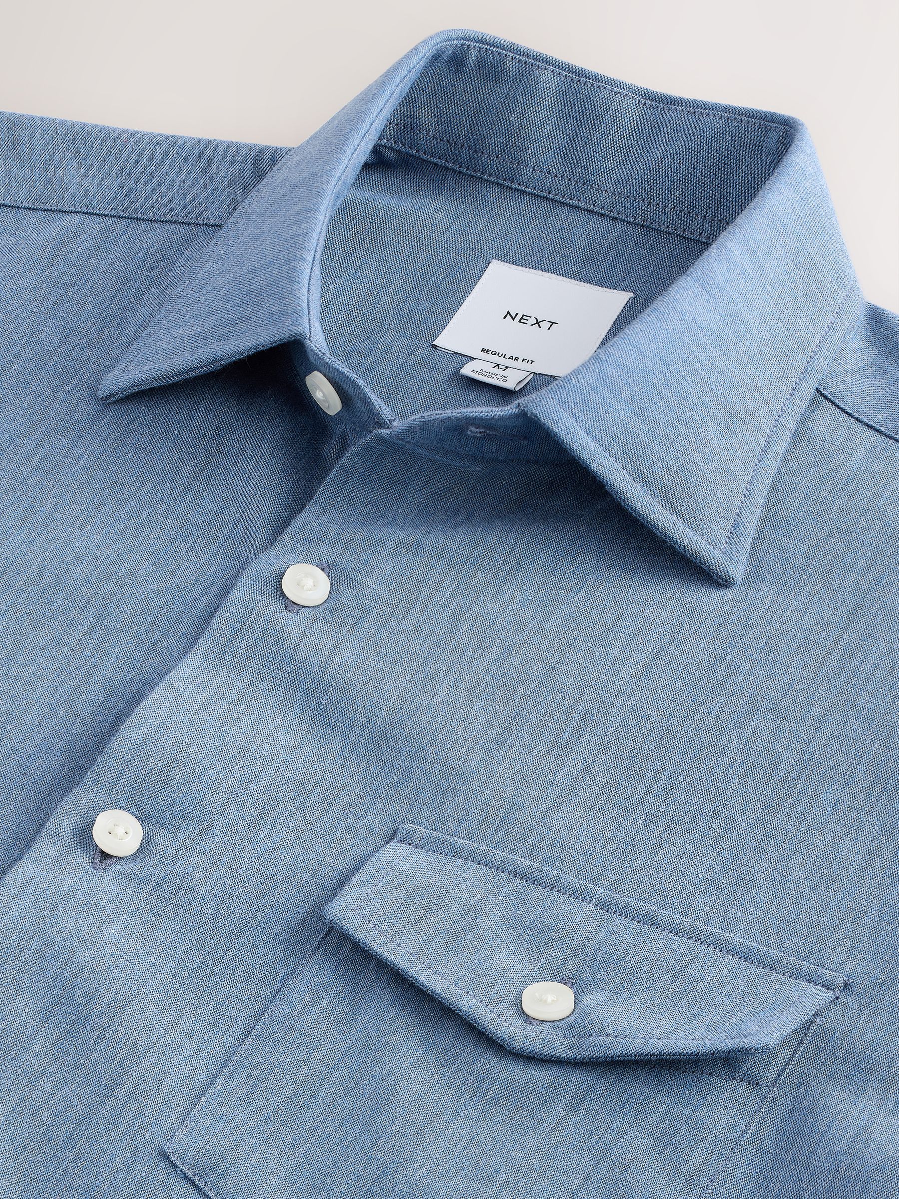 Buy Denim Blue Regular Fit Cotton Long Sleeve Archive Collection