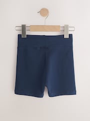 Navy Blue Cotton Rich High Waist Stretch Cycle Shorts 2 Pack (3-16yrs) - Image 7 of 10