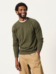 FatFace Rye Khaki Green Crew Neck Knitted Jumper - Image 1 of 6