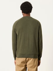 FatFace Rye Khaki Green Crew Neck Knitted Jumper - Image 2 of 6