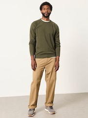 FatFace Rye Khaki Green Crew Neck Knitted Jumper - Image 3 of 6