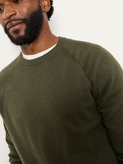 FatFace Rye Khaki Green Crew Neck Knitted Jumper - Image 5 of 6