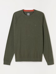 FatFace Rye Khaki Green Crew Neck Knitted Jumper - Image 6 of 6