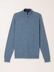 FatFace Rye Blue Denim Half Neck Knitted Jumper - Image 5 of 5