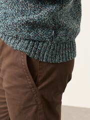 FatFace Penton Teal Blue Crew Neck Jumper - Image 3 of 7