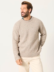FatFace Milport Natural Knitted Crew Neck Jumper - Image 2 of 7