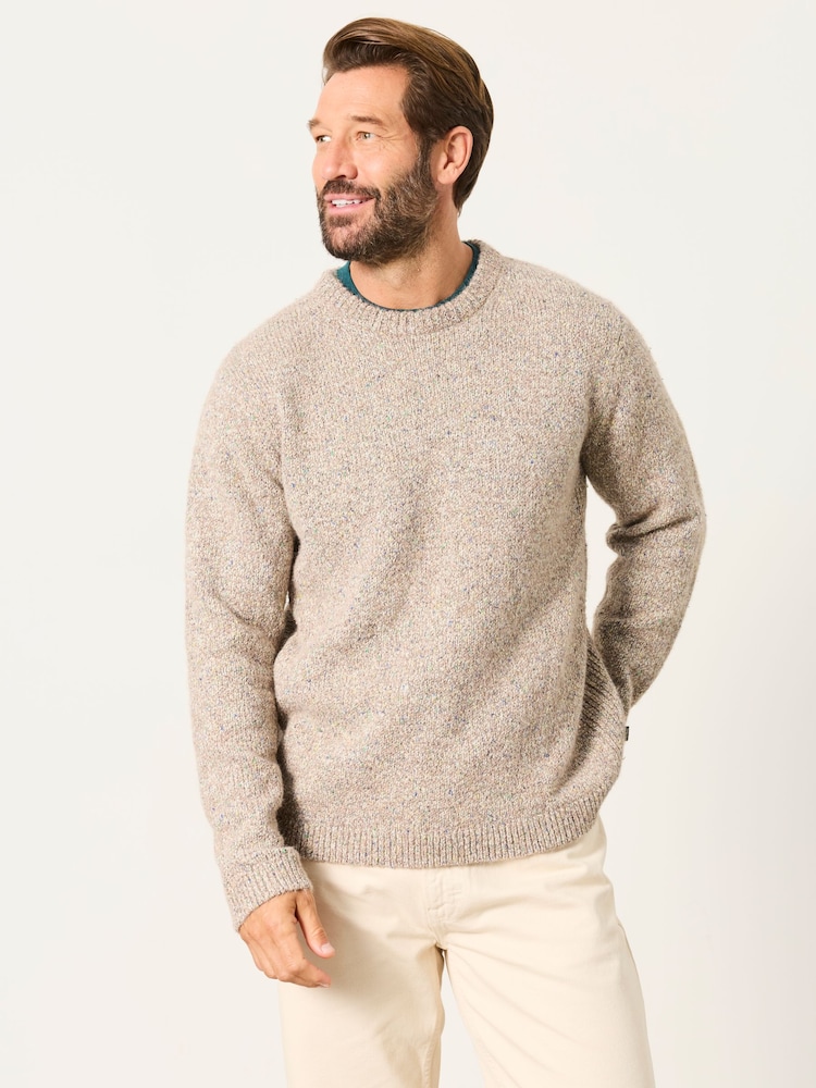 FatFace Milport Natural Knitted Crew Neck Jumper - Image 2 of 7 FatFace Milport Natural Knitted Crew Neck Jumper - Image 2 of 7