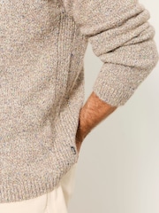 FatFace Milport Natural Knitted Crew Neck Jumper - Image 5 of 7