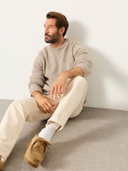 FatFace Milport Natural Knitted Crew Neck Jumper - Image 6 of 7