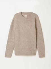 FatFace Milport Natural Knitted Crew Neck Jumper - Image 7 of 7