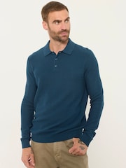 FatFace Rye Dark Teal Knitted Long Sleeve Jumper - Image 1 of 5
