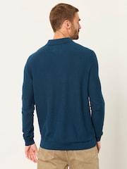 FatFace Rye Dark Teal Knitted Long Sleeve Jumper - Image 2 of 5