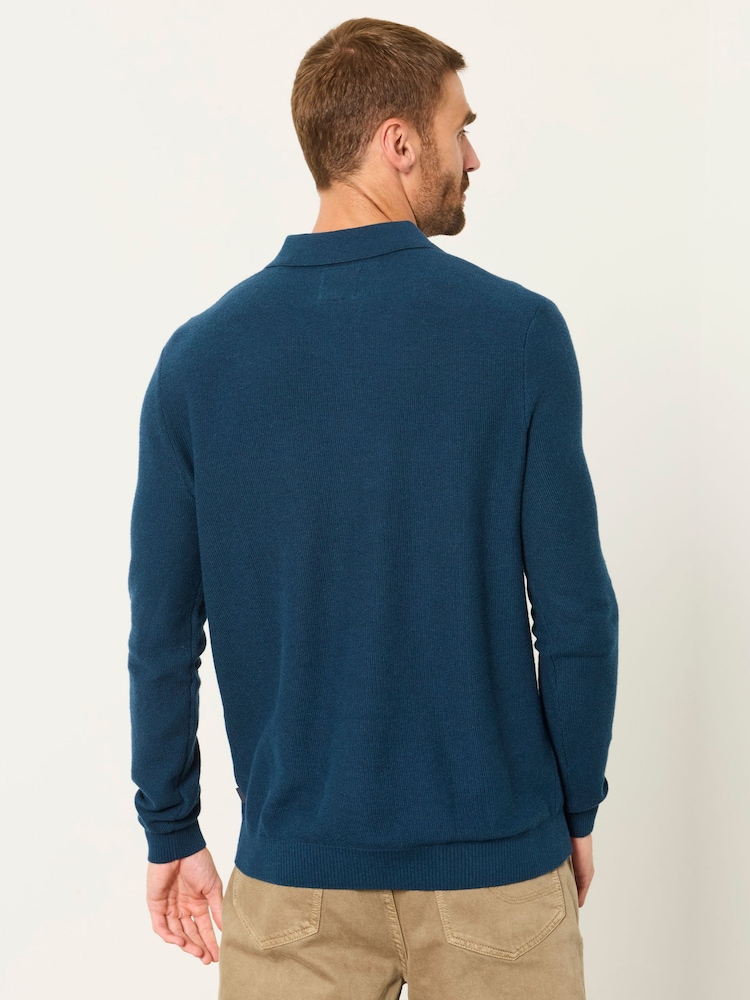 FatFace Rye Dark Teal Knitted Long Sleeve Jumper - Image 2 of 5 FatFace Rye Dark Teal Knitted Long Sleeve Jumper - Image 2 of 5