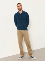 FatFace Rye Dark Teal Knitted Long Sleeve Jumper - Image 4 of 5