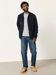 marine - Cardigan FatFace en maille à col boutonné sur le devant - Image 5 de 6