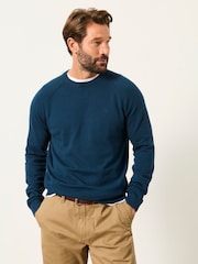 FatFace Rye Dark Teal Crew Neck Knitted Jumper - Image 1 of 5