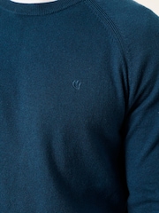FatFace Rye Dark Teal Crew Neck Knitted Jumper - Image 3 of 5