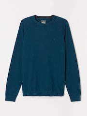FatFace Rye Dark Teal Crew Neck Knitted Jumper - Image 5 of 5