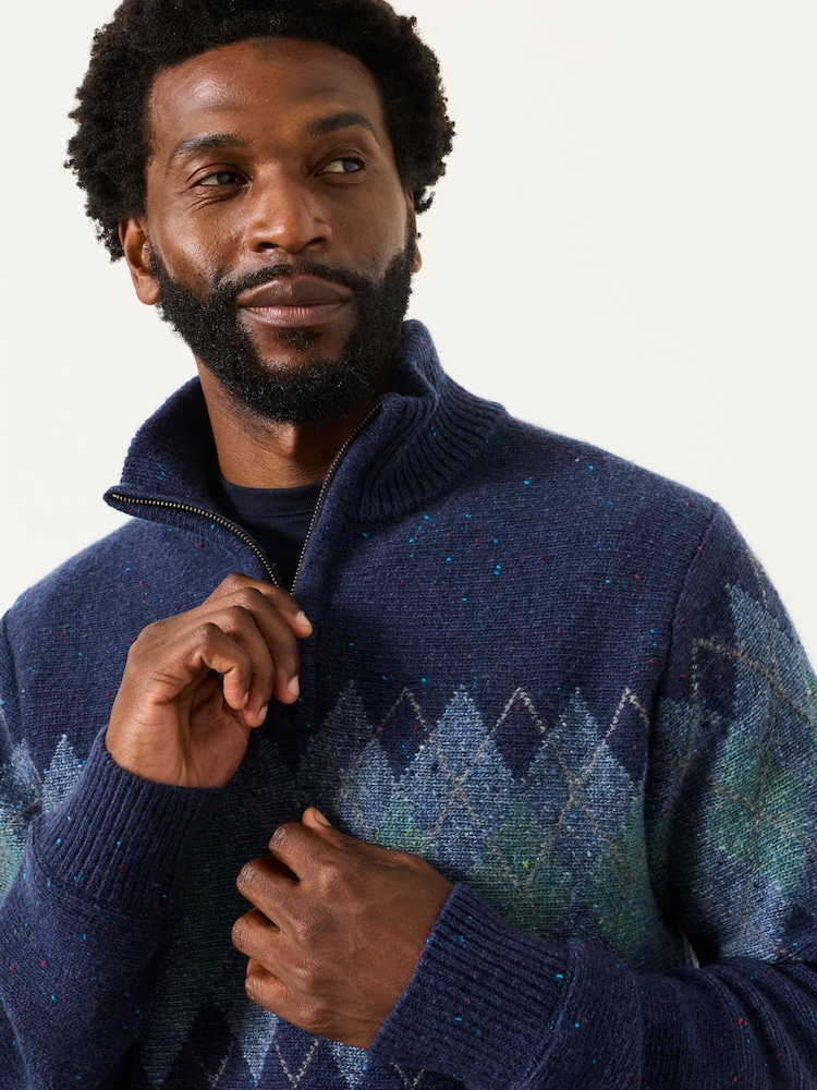 FatFace Quarter Zip Knitted Jumper - Bild 4 von 4 FatFace Quarter Zip Knitted Jumper - Bild 4 von 4