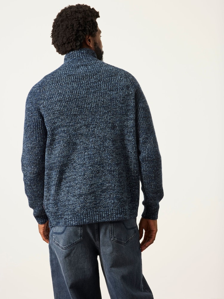 FatFace Blue Deanston Half Neck Knitted Jumper - Image 2 of 6