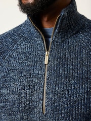FatFace Blue Deanston Half Neck Knitted Jumper - Image 3 of 6