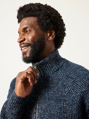 FatFace Blue Deanston Half Neck Knitted Jumper - Image 4 of 6