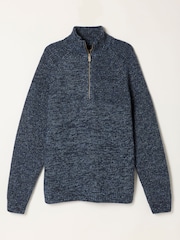 FatFace Blue Deanston Half Neck Knitted Jumper - Image 6 of 6