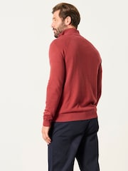 FatFace Rye Red Half Neck Knitted Jumper - Image 2 of 6