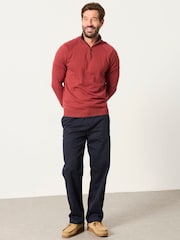 FatFace Rye Red Half Neck Knitted Jumper - Image 4 of 6