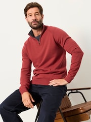 FatFace Rye Red Half Neck Knitted Jumper - Image 5 of 6