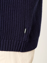 FatFace Ember Navy Shawl Neck Knitted Cardigan - Image 3 of 5
