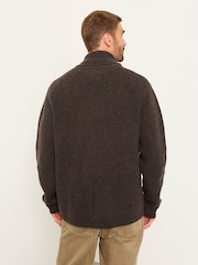 FatFace Ember Chocolate Brown Shawl Neck Knitted Cardigan - Image 2 of 5