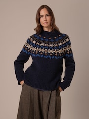 Celtic & Co. Blue Nordic Yoke Fair Isle Jumper - Image 1 of 10