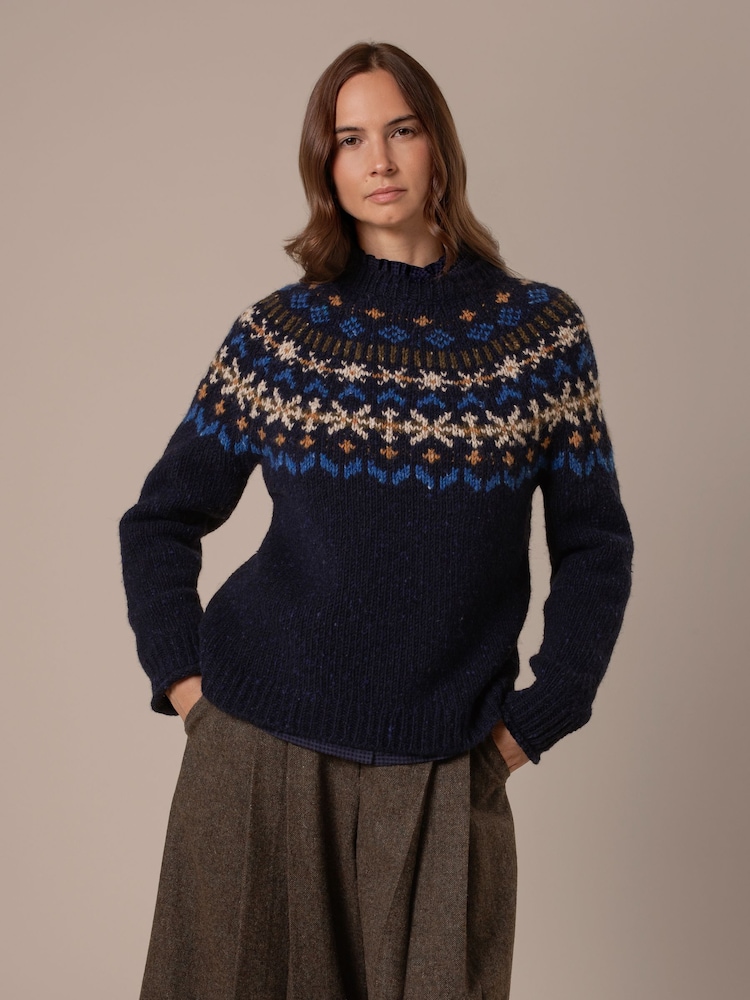 Celtic & Co. Blue Nordic Yoke Fair Isle Jumper - Image 1 of 10