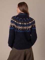 Celtic & Co. Blue Nordic Yoke Fair Isle Jumper - Image 2 of 10