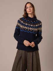 Celtic & Co. Blue Nordic Yoke Fair Isle Jumper - Image 3 of 10