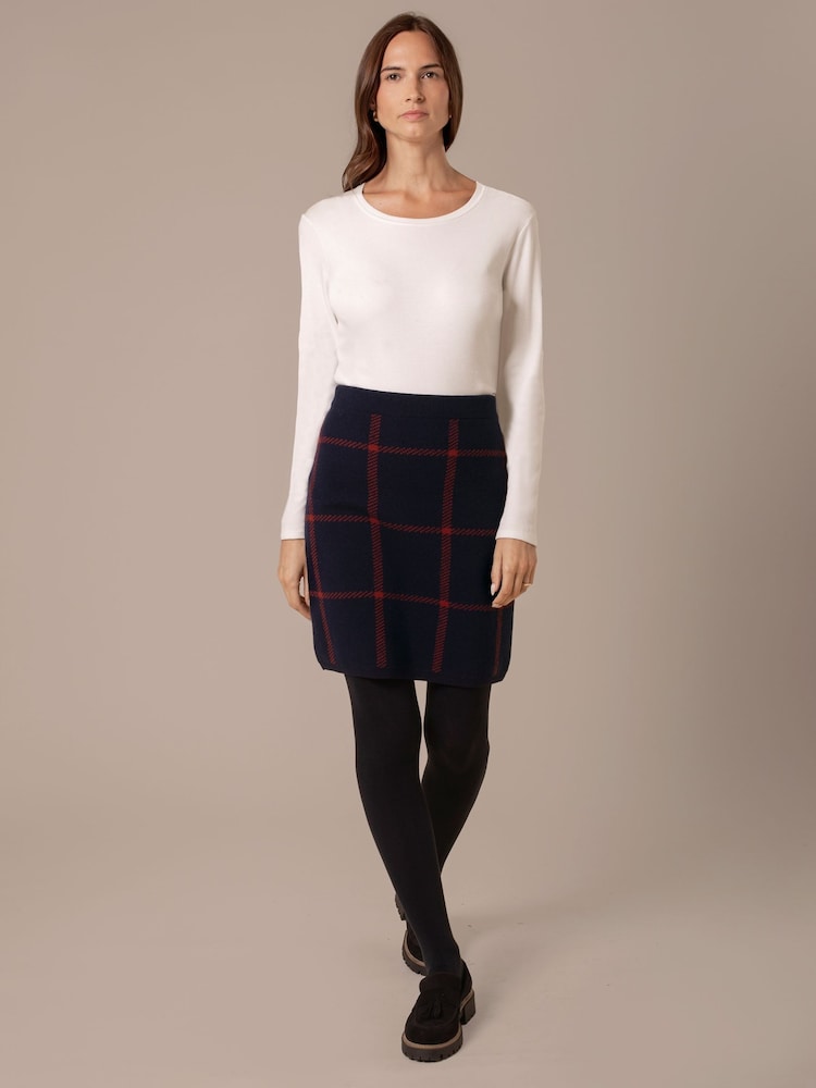 Celtic & Co. Blue Check Skirt - Image 1 of 5